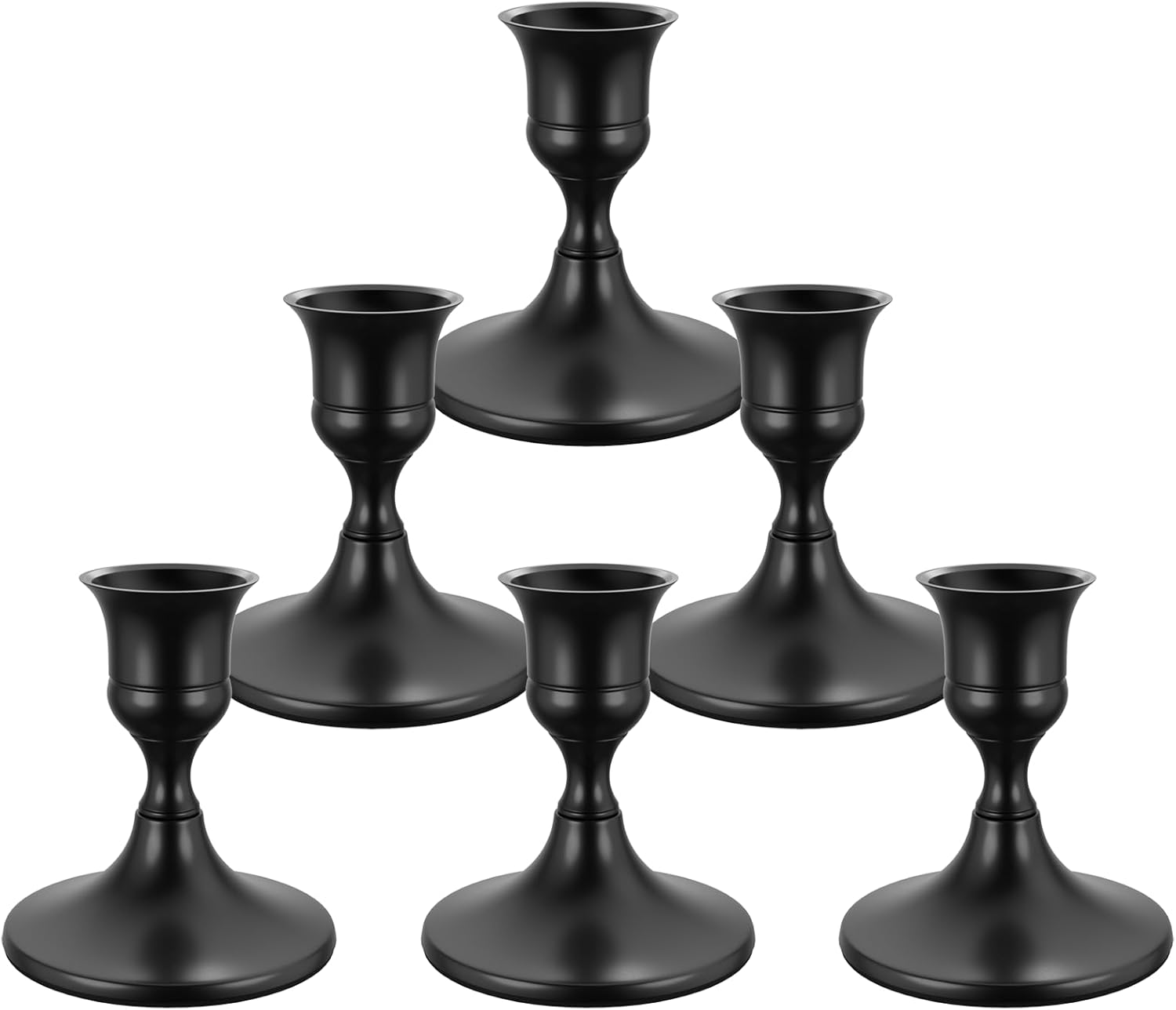 Brass Gold Taper Candle Holders Set of 2, Vintage Metal Candlestick Holders for Dinner Room Table Centerpiece or Mantel Wedding Party Decor - Grand Goldman