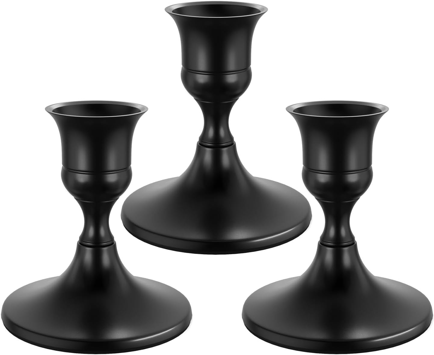 Brass Gold Taper Candle Holders Set of 2, Vintage Metal Candlestick Holders for Dinner Room Table Centerpiece or Mantel Wedding Party Decor - Grand Goldman