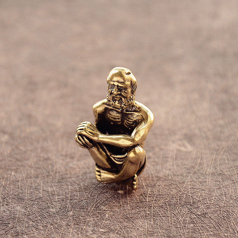 Brass Sitting Bitter Monk Bodhidharma Buddha Statue Ornament - Grand Goldman