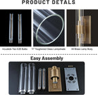 Brass Wall Sconces Set of Two, 22.8" Sconces Wall Lighting 2-Light, Gold Bathroom Vanity Wall Sconces, Glass Tube Wall Sconces, Indoor Wall Sconces for Bathroom, Bedroom, Vanity, Hallway - Grand Goldman