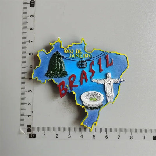 Brazil Fridge Magnets Stickers Balneario Brasil Rio De 3d Resin Magnetic Refrigerator Stickers Home DecorationTravel Gift Crafts - Grand Goldman