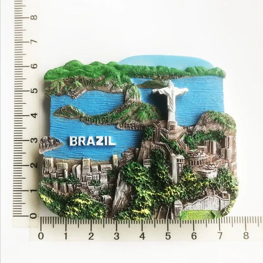 Brazil Fridge Magnets Stickers Balneario Brasil Rio De 3d Resin Magnetic Refrigerator Stickers Home DecorationTravel Gift Crafts - Grand Goldman