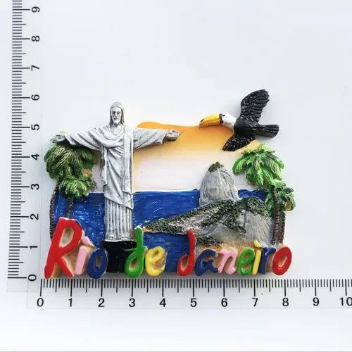 Brazil Fridge Magnets Stickers Balneario Brasil Rio De 3d Resin Magnetic Refrigerator Stickers Home DecorationTravel Gift Crafts - Grand Goldman