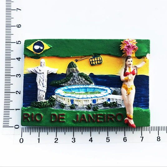 Brazil Fridge Magnets Stickers Balneario Brasil Rio De 3d Resin Magnetic Refrigerator Stickers Home DecorationTravel Gift Crafts - Grand Goldman