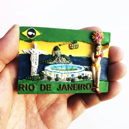 Brazil fridge magnet Rio de Janeiro tourist souvenir bottle opener travel craft gift resin painted magnetic refrigerator sticker - Grand Goldman