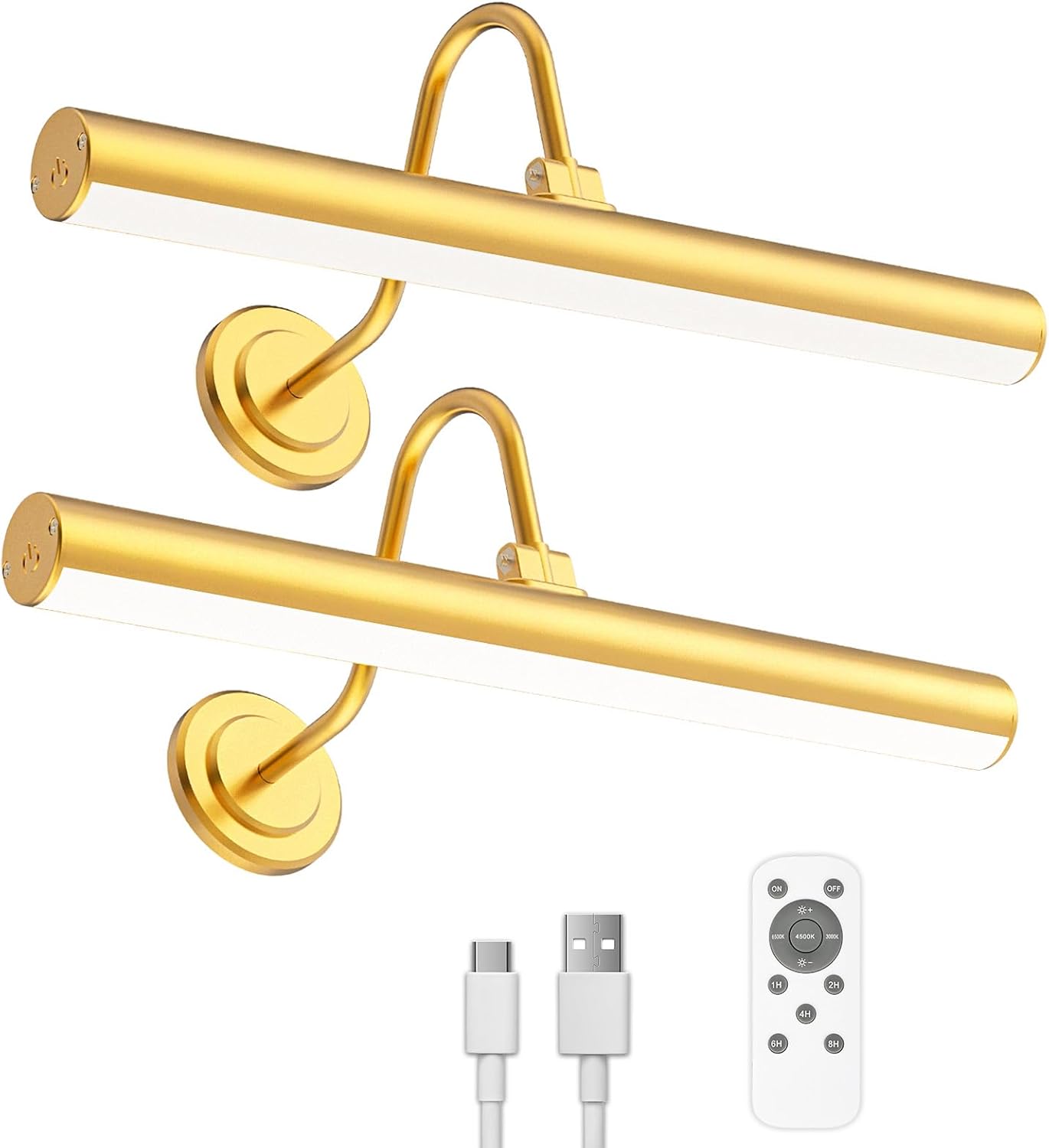 Bridika Picture Light Battery Operated, Picture Light for Wall with Remote, 3 Color Modes and Dimmable Classic Art Lights for Paintings, Gallery, Dartboard, Bedroom, Bathroom with Timer Gold 1 - Grand Goldman