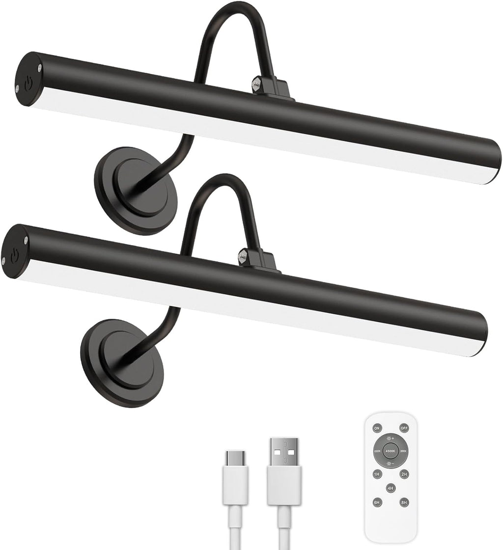 Bridika Picture Light Battery Operated, Picture Light for Wall with Remote, 3 Color Modes and Dimmable Classic Art Lights for Paintings, Gallery, Dartboard, Bedroom, Bathroom with Timer Gold 1 - Grand Goldman