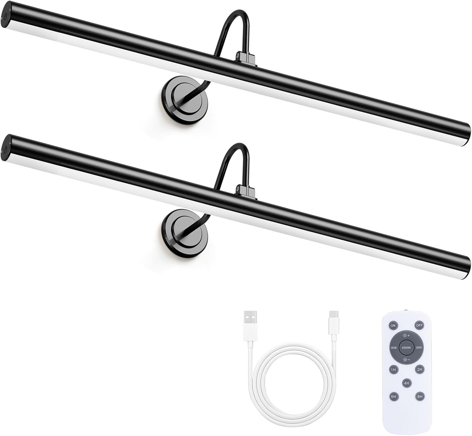 Bridika Picture Lights for Wall Battery Operated, 23.6in Picture Light with Remote, 3 Color Modes and Dimmable Classic Art Light for Paintings, Gallery, Dartboard, Bathroom with Timer (Gold, 1 Pack) - Grand Goldman