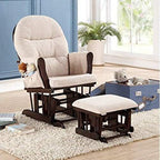Brisbane Nursery Glider & Ottoman Sets, Glider Recliner Nursery Rocking Chair Nursery Glider Rocker with Ottoman, Reclining Gliders & Chairs for Breastfeeding, Maternity, Napping, Pecan/Dark Gray - Grand Goldman