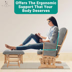 Brisbane Nursery Glider & Ottoman Sets, Glider Recliner Nursery Rocking Chair Nursery Glider Rocker with Ottoman, Reclining Gliders & Chairs for Breastfeeding, Maternity, Napping, Pecan/Dark Gray - Grand Goldman