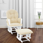 Brisbane Nursery Glider & Ottoman Sets, Glider Recliner Nursery Rocking Chair Nursery Glider Rocker with Ottoman, Reclining Gliders & Chairs for Breastfeeding, Maternity, Napping, Pecan/Dark Gray - Grand Goldman