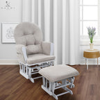 Brisbane Nursery Glider & Ottoman Sets, Glider Recliner Nursery Rocking Chair Nursery Glider Rocker with Ottoman, Reclining Gliders & Chairs for Breastfeeding, Maternity, Napping, Pecan/Dark Gray - Grand Goldman