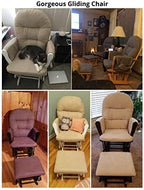 Brisbane Nursery Glider & Ottoman Sets, Glider Recliner Nursery Rocking Chair Nursery Glider Rocker with Ottoman, Reclining Gliders & Chairs for Breastfeeding, Maternity, Napping, Pecan/Dark Gray - Grand Goldman