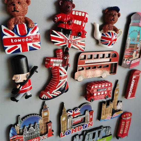 British Fridge Magnets London Bus  Big Ben Manchester Windsor Oxford Bear England Magnetic Fridge Stickers Collection Gifts - Grand Goldman