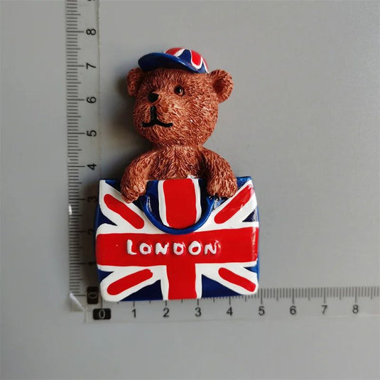 British Fridge Magnets London Bus  Big Ben Manchester Windsor Oxford Bear England Magnetic Fridge Stickers Collection Gifts - Grand Goldman