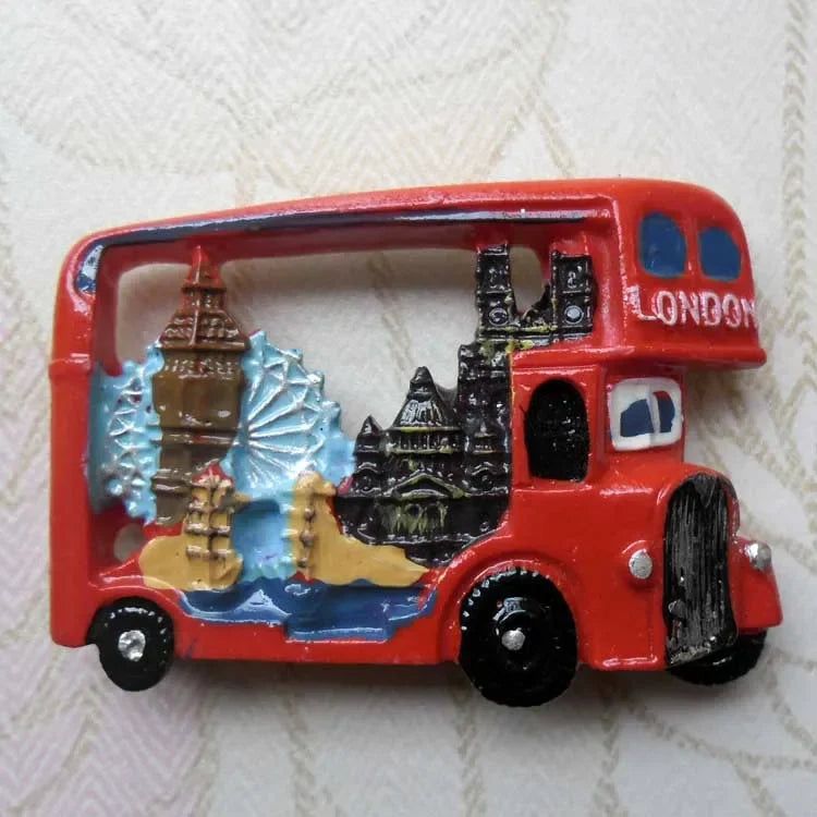 British Fridge Magnets  London Bus Big Ben Parliament Scotland England Travel Souvenirs Refrigerator Stickers Home Decoration - Grand Goldman