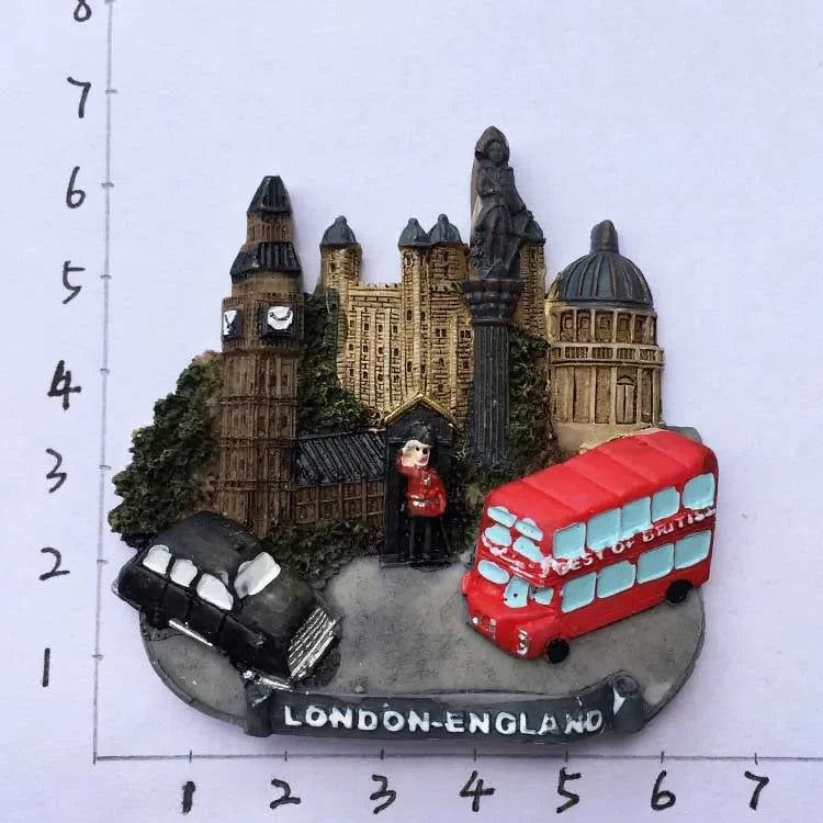 British Fridge Magnets  London Bus Big Ben Parliament Scotland England Travel Souvenirs Refrigerator Stickers Home Decoration - Grand Goldman