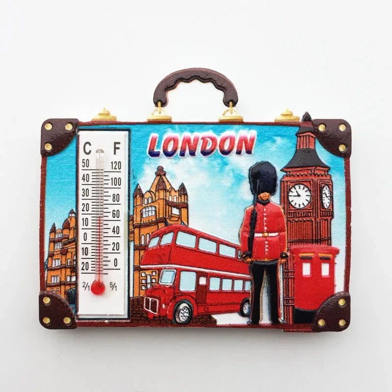 British Fridge Magnets  London Bus Big Ben Parliament Scotland England Travel Souvenirs Refrigerator Stickers Home Decoration - Grand Goldman