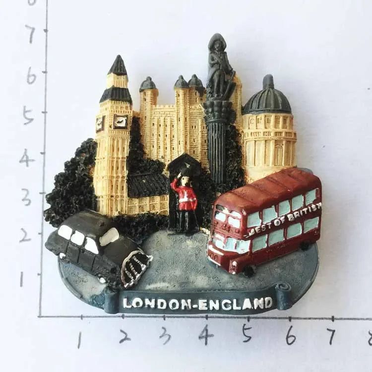 British Fridge Magnets  London Bus Big Ben Parliament Scotland England Travel Souvenirs Refrigerator Stickers Home Decoration - Grand Goldman