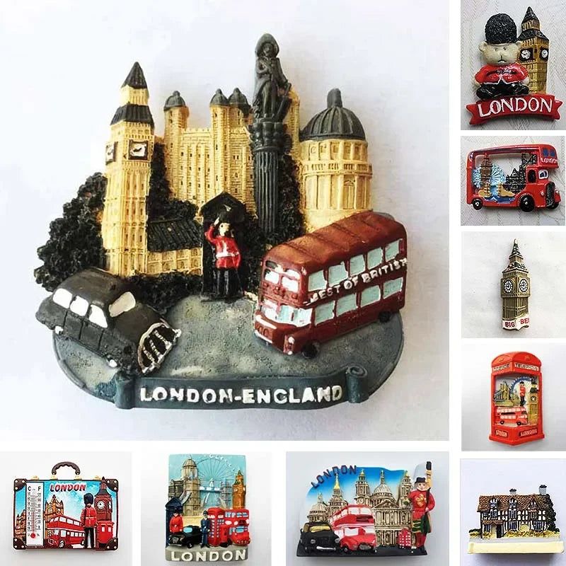 British Fridge Magnets  London Bus Big Ben Parliament Scotland England Travel Souvenirs Refrigerator Stickers Home Decoration - Grand Goldman