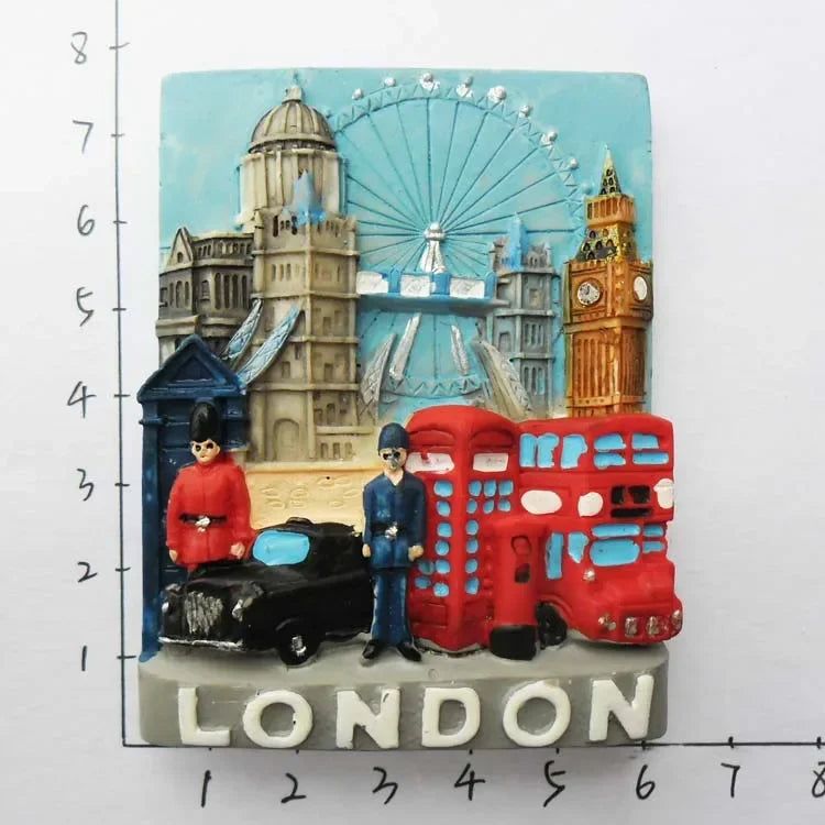 British Fridge Magnets  London Bus Big Ben Parliament Scotland England Travel Souvenirs Refrigerator Stickers Home Decoration - Grand Goldman