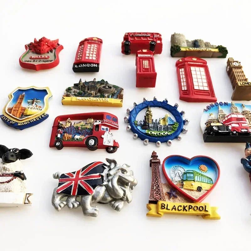 British London Big Ben Tourism Memorial England Scotland bus Fridge Stickers Manchester Windsor Fridge Magnet Collection Gifts - Grand Goldman
