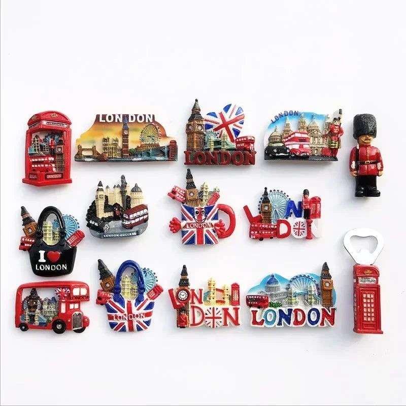 British London Big Ben Tourism Memorial England Scotland bus Fridge Stickers Manchester Windsor Fridge Magnet Collection Gifts - Grand Goldman