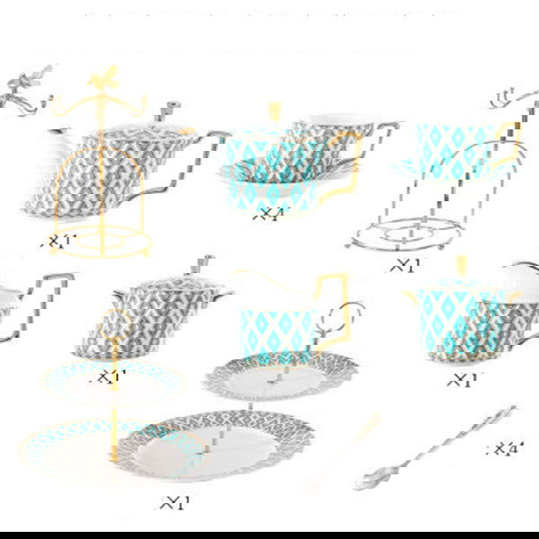 British Afternoon Tea Set Bone China Household - Grand Goldman
