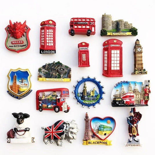 British London Big Ben Tourism Memorial England Scotland bus Fridge Stickers Manchester Windsor Fridge Magnet Collection Gifts - Grand Goldman