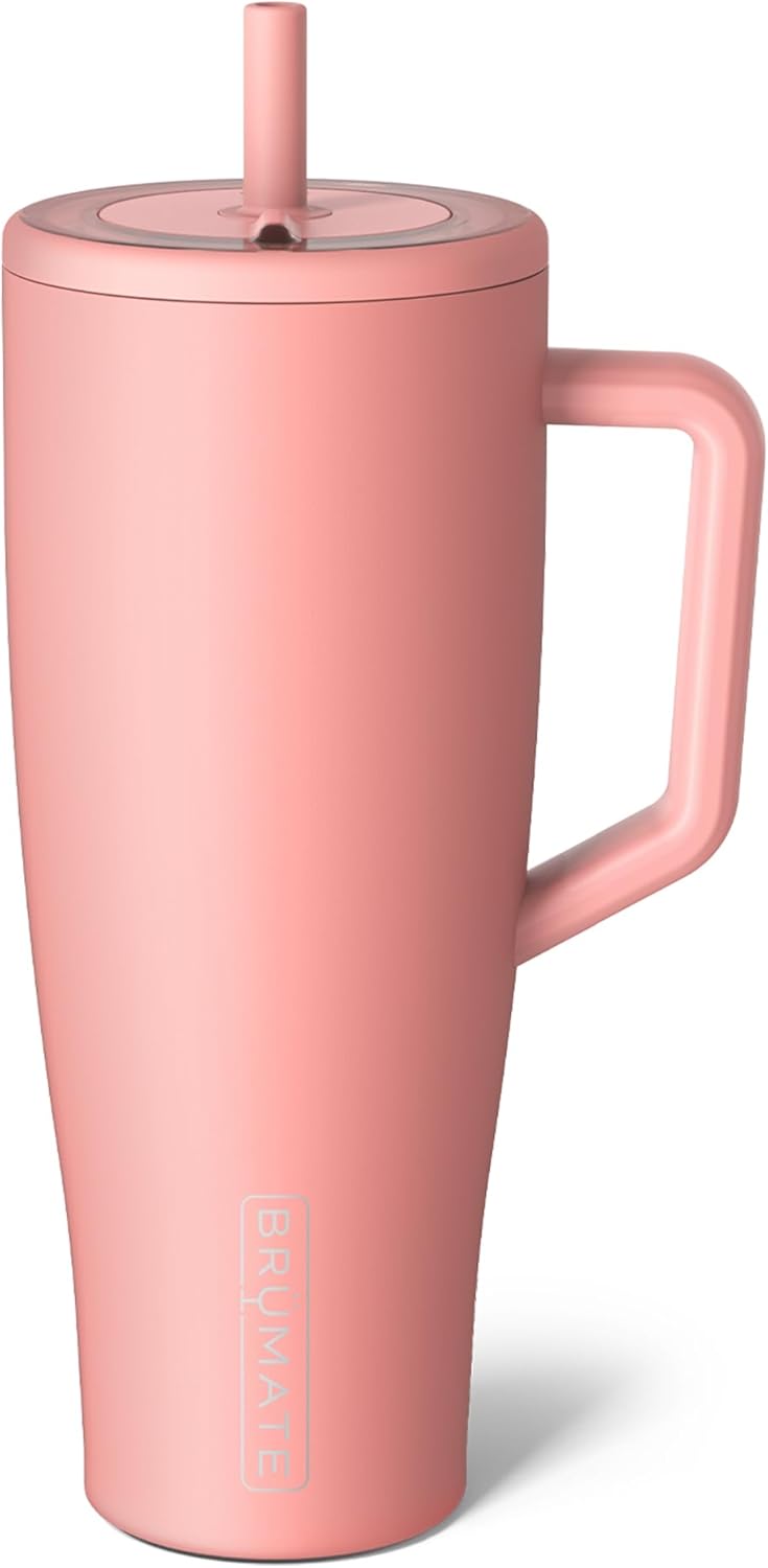 BrüMate Era 40 oz Tumbler with Handle and Straw | 100% Leakproof Insulated Tumbler with Lid and Straw | Made of Stainless Steel | Cup Holder Friendly Base | 40oz (Mocha) - Grand Goldman