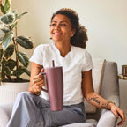 BrüMate Era 40 oz Tumbler with Handle and Straw | 100% Leakproof Insulated Tumbler with Lid and Straw | Made of Stainless Steel | Cup Holder Friendly Base | 40oz (Mocha) - Grand Goldman