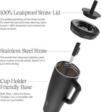 BrüMate Era 40 oz Tumbler with Handle and Straw | 100% Leakproof Insulated Tumbler with Lid and Straw | Made of Stainless Steel | Cup Holder Friendly Base | 40oz (Mocha) - Grand Goldman