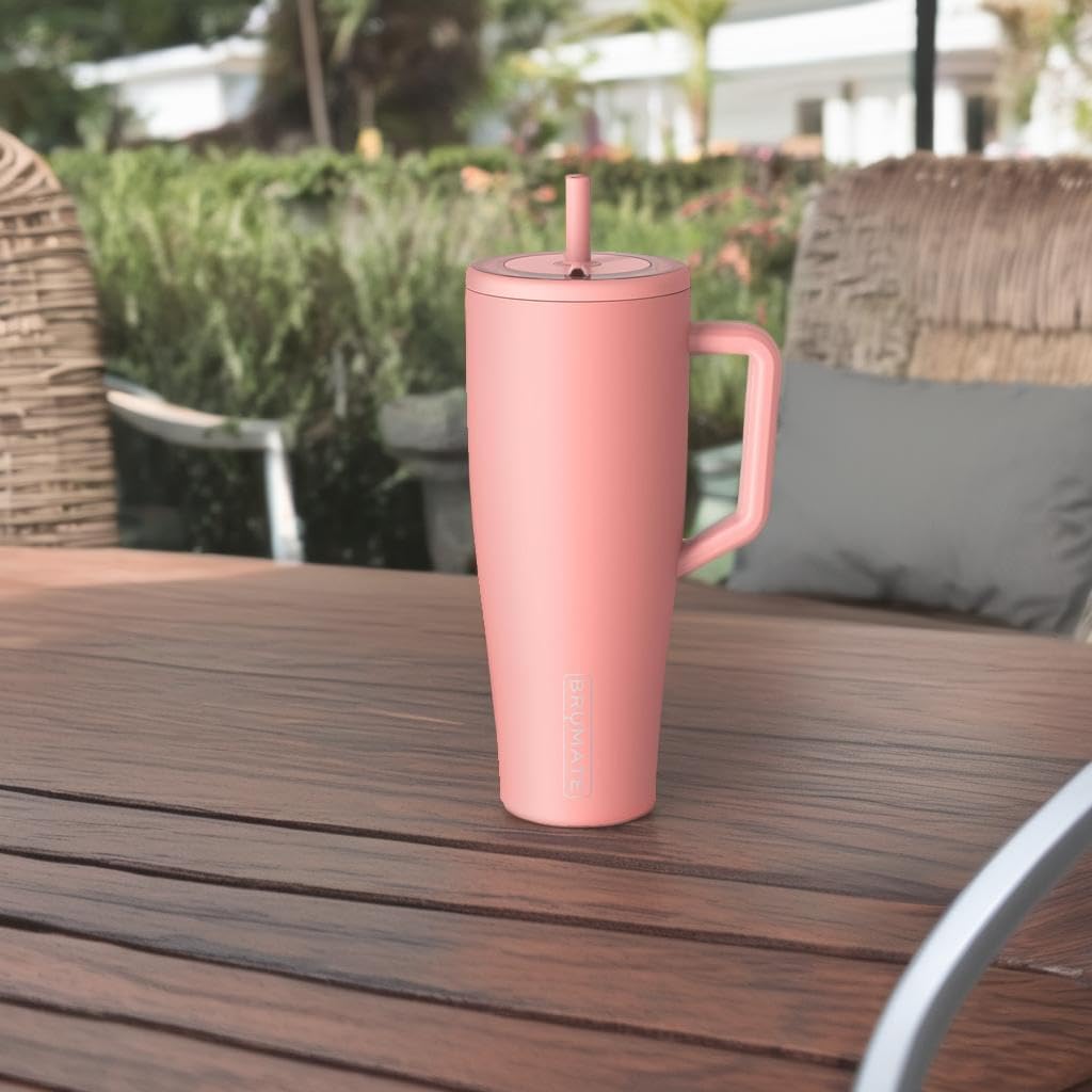 BrüMate Era 40 oz Tumbler with Handle and Straw | 100% Leakproof Insulated Tumbler with Lid and Straw | Made of Stainless Steel | Cup Holder Friendly Base | 40oz (Mocha) - Grand Goldman