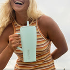 BrüMate Era 40 oz Tumbler with Handle and Straw | 100% Leakproof Insulated Tumbler with Lid and Straw | Made of Stainless Steel | Cup Holder Friendly Base | 40oz (Mocha) - Grand Goldman