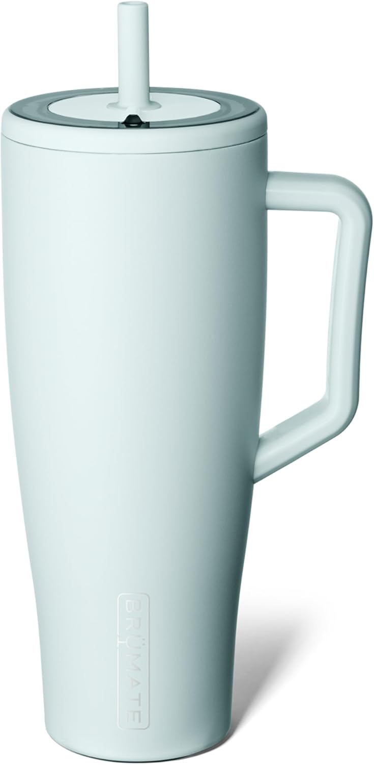 BrüMate Era 40 oz Tumbler with Handle and Straw | 100% Leakproof Insulated Tumbler with Lid and Straw | Made of Stainless Steel | Cup Holder Friendly Base | 40oz (Mocha) - Grand Goldman