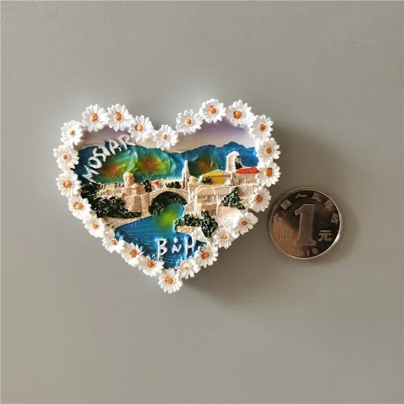 Brussels Belgium Fridge Magnets Sarajevo Hawaii Paris Finland Bosnia Mostar Italy Qatar Scotland Tourist Souvenir stickers Decor - Grand Goldman