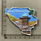 Brussels Belgium Fridge Magnets Sarajevo Hawaii Paris Finland Bosnia Mostar Italy Qatar Scotland Tourist Souvenir stickers Decor - Grand Goldman