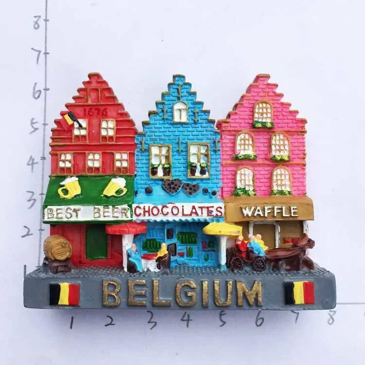 Brussels Belgium Fridge Magnets Sarajevo Hawaii Paris Finland Bosnia Mostar Italy Qatar Scotland Tourist Souvenir stickers Decor - Grand Goldman