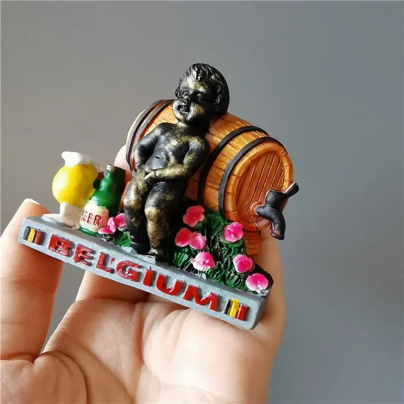 Brussels Belgium Fridge Magnets Sarajevo Hawaii Paris Finland Bosnia Mostar Italy Qatar Scotland Tourist Souvenir stickers Decor - Grand Goldman