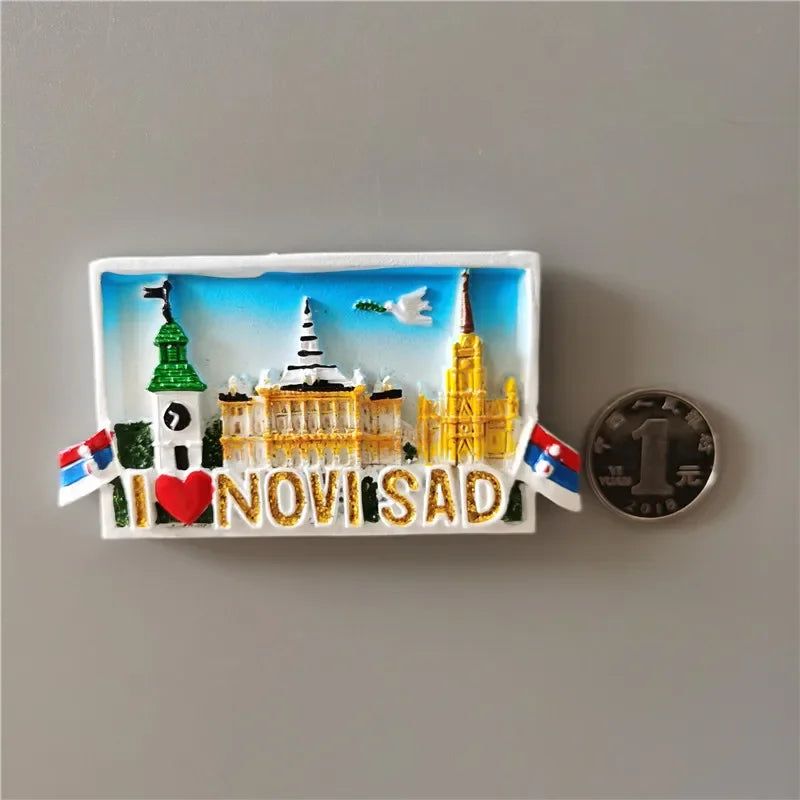 Brussels Belgium Fridge Magnets Sarajevo Hawaii Paris Finland Bosnia Mostar Italy Qatar Scotland Tourist Souvenir stickers Decor - Grand Goldman