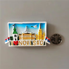 Brussels Belgium Fridge Magnets Sarajevo Hawaii Paris Finland Bosnia Mostar Italy Qatar Scotland Tourist Souvenir stickers Decor - Grand Goldman