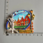 Brussels Belgium Fridge Magnets Sarajevo Hawaii Paris Finland Bosnia Mostar Italy Qatar Scotland Tourist Souvenir stickers Decor - Grand Goldman