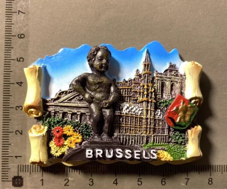 Brussels Belgium Fridge Magnets Sarajevo Hawaii Paris Finland Bosnia Mostar Italy Qatar Scotland Tourist Souvenir stickers Decor - Grand Goldman