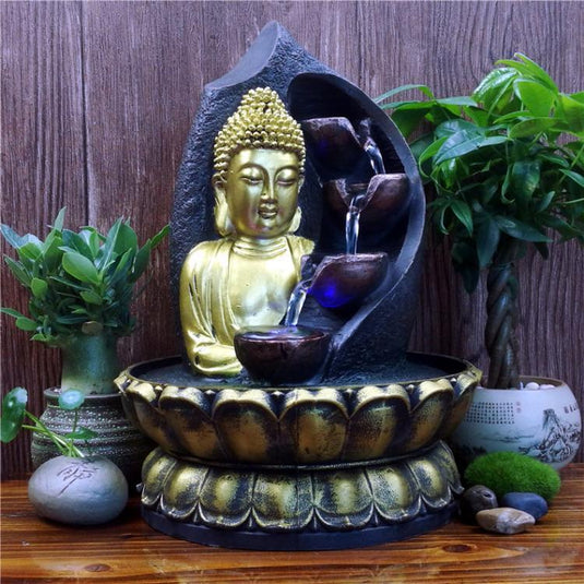 Buddha Statue Water Decoration Zen Fountain Fortune - Grand Goldman