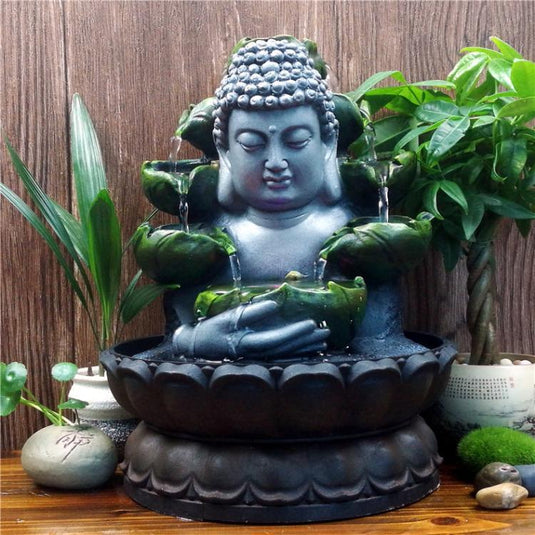 Buddha Statue Water Decoration Zen Fountain Fortune - Grand Goldman