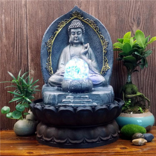 Buddha Statue Water Decoration Zen Fountain Fortune - Grand Goldman