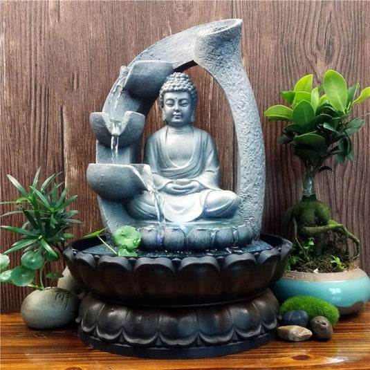 Buddha Statue Water Decoration Zen Fountain Fortune - Grand Goldman