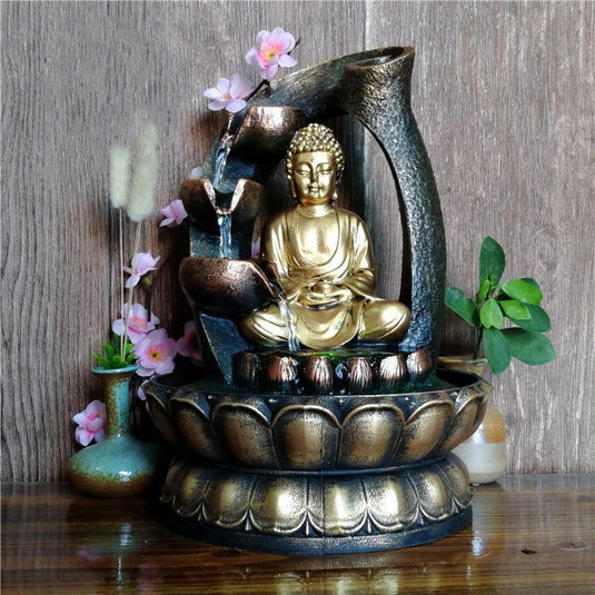 Buddha Statue Water Decoration Zen Fountain Fortune - Grand Goldman