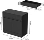 Buffet Cabinet with 2 Doors and Drawer, Coffee Bar Cabinet with Adjustable Shelf, Modern Kitchen Buffet Sideboard for Living Room, Kitchen, Black - Grand Goldman