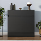 Buffet Cabinet with 2 Doors and Drawer, Coffee Bar Cabinet with Adjustable Shelf, Modern Kitchen Buffet Sideboard for Living Room, Kitchen, Black - Grand Goldman